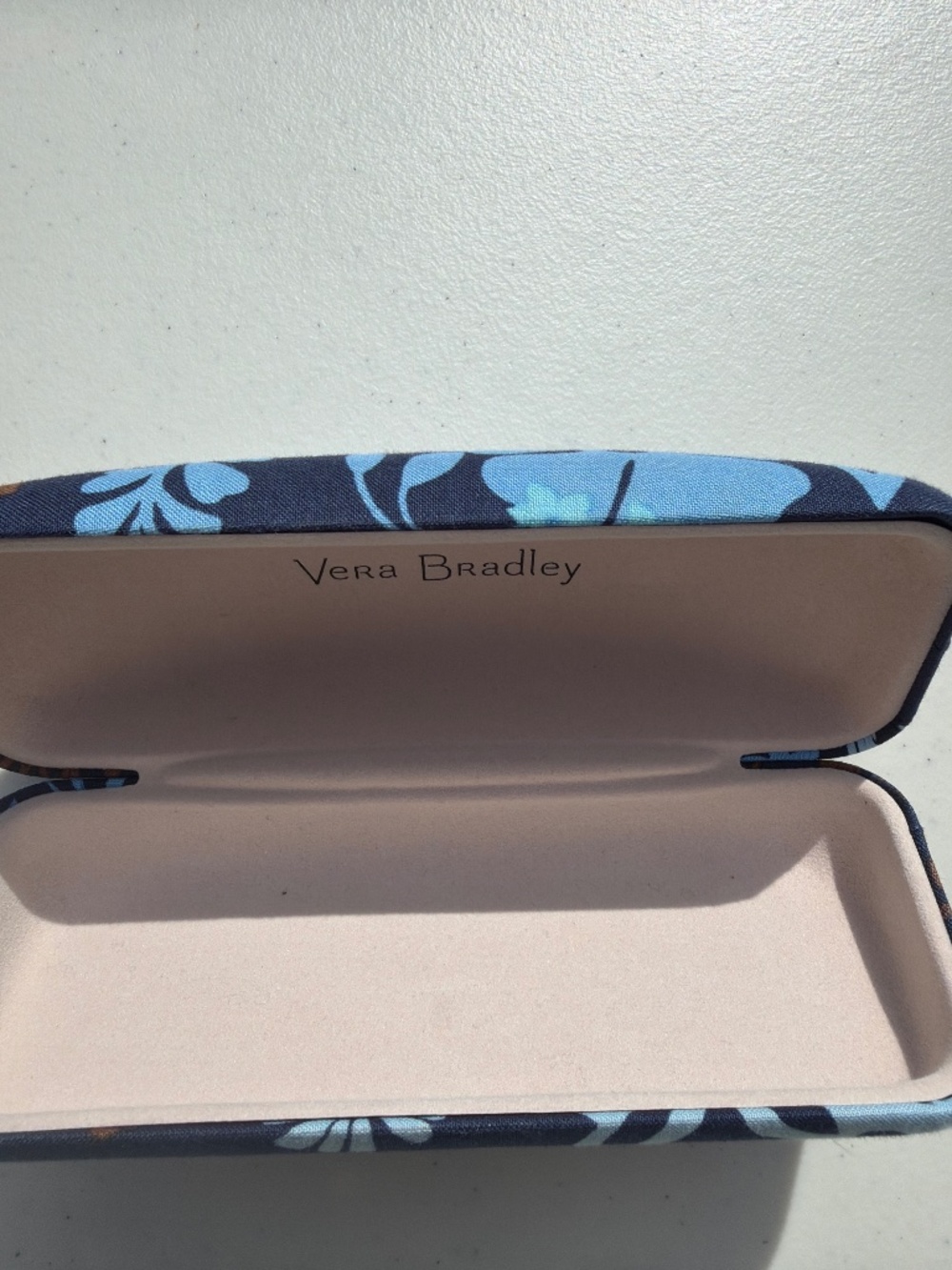 Vera Bradley cloth sunglasses or glasses case hardcover blue flowers